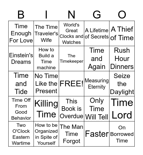 IT'S ABOUT TIME! Bingo Card
