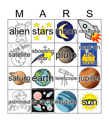 Planetary Bingo  Bingo Card