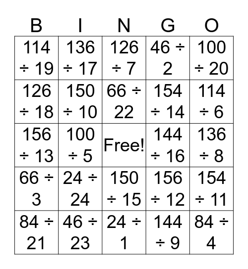 Eye Level Bingo Card