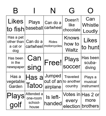 PARSONS REUNION Bingo Card