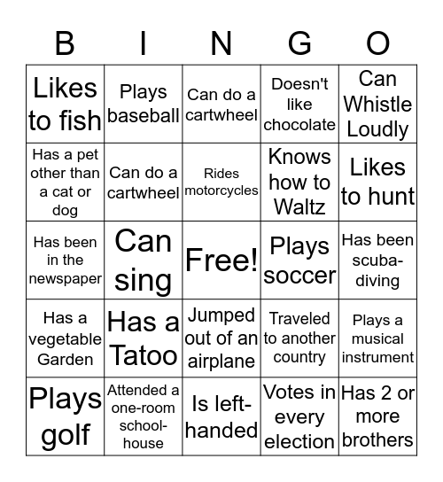 PARSONS REUNION Bingo Card