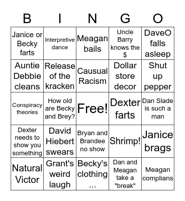 Aint no party like a Hiebert party Bingo Card