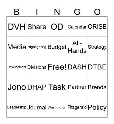 OPPP BINGO Card