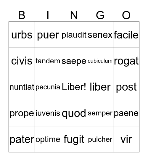 Vinco Bingo Card