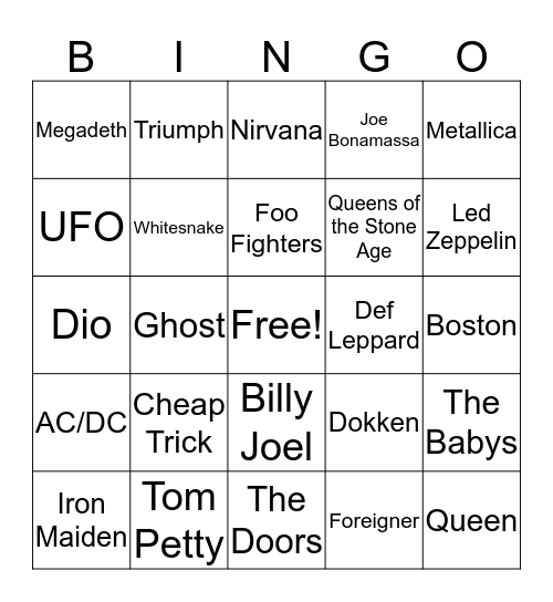 Sickmanofeurope's Music Bingo Card