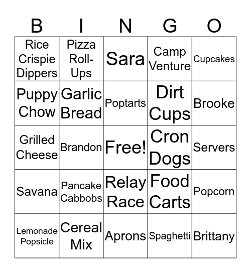 Bon Appetit Bingo Card