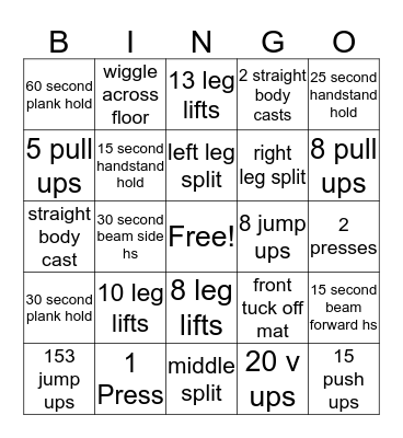 Tops Bingo Card
