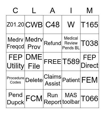 NE PHASE II BINGO Card