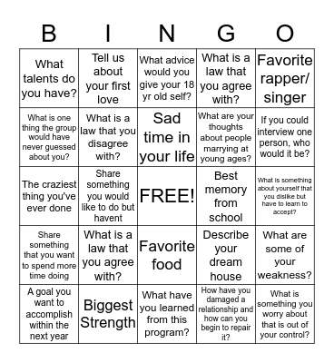 SOCIAL BINGO Card