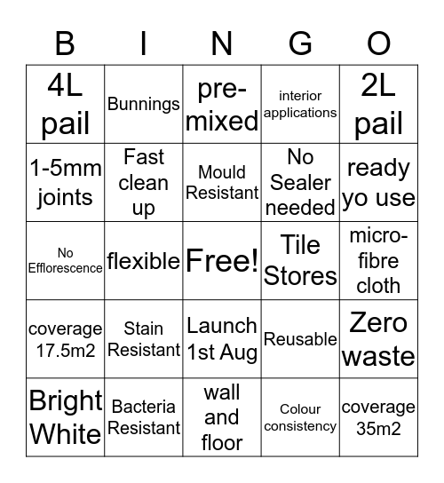 Test Bingo Card