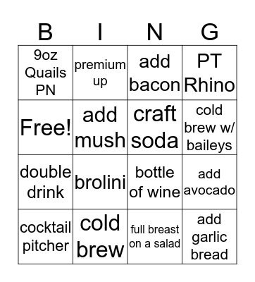 Enhancement Bingo  Bingo Card