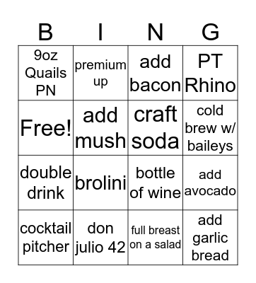 PM Enhancement Bingo  Bingo Card