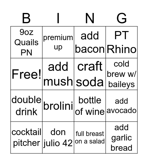 PM Enhancement Bingo  Bingo Card
