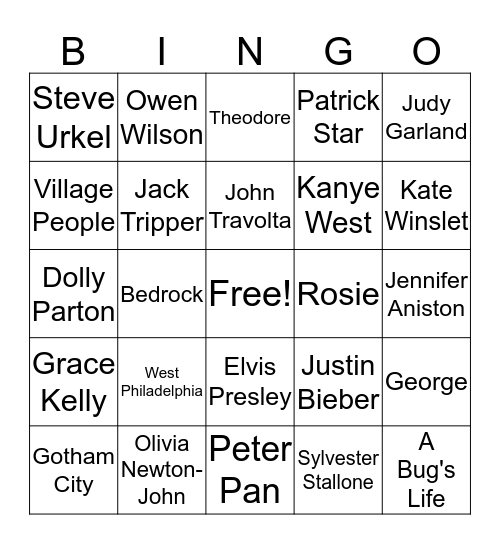 Trivia Bingo Card