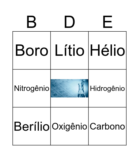 Bingo dos Elementos Bingo Card