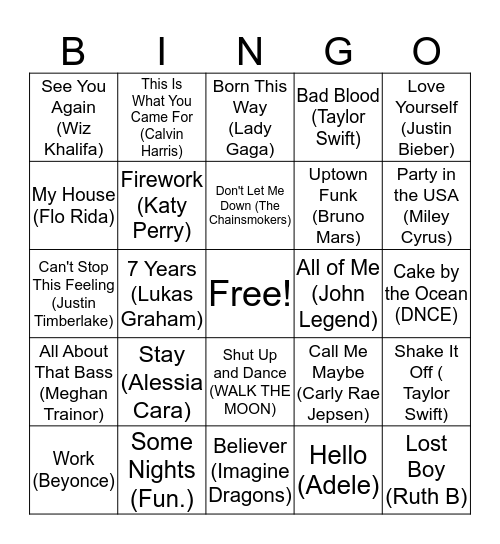 Music Class Bingo! Bingo Card