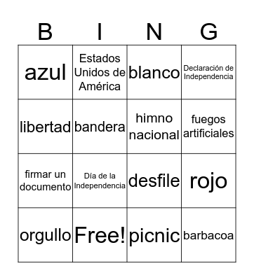國慶日 Bingo Card