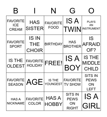 BIRTHDAY GET TO KNOW YOU BINGO Card