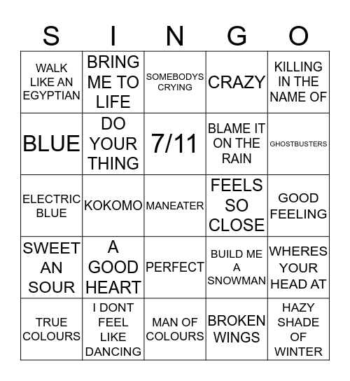074 RANDOM MASH-UP #2 Bingo Card