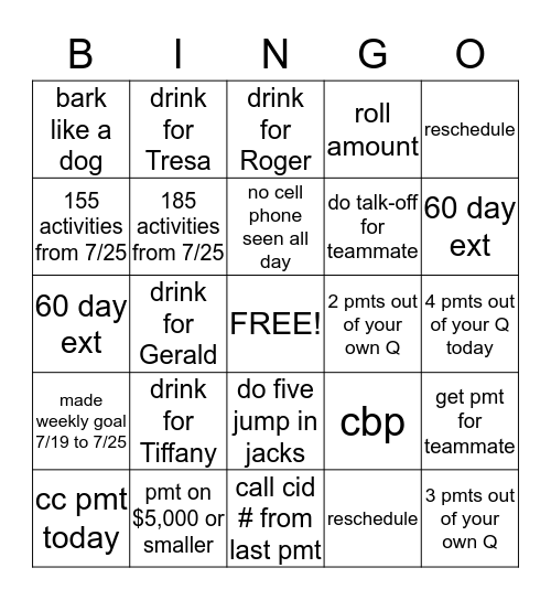 FUN BINGO Card