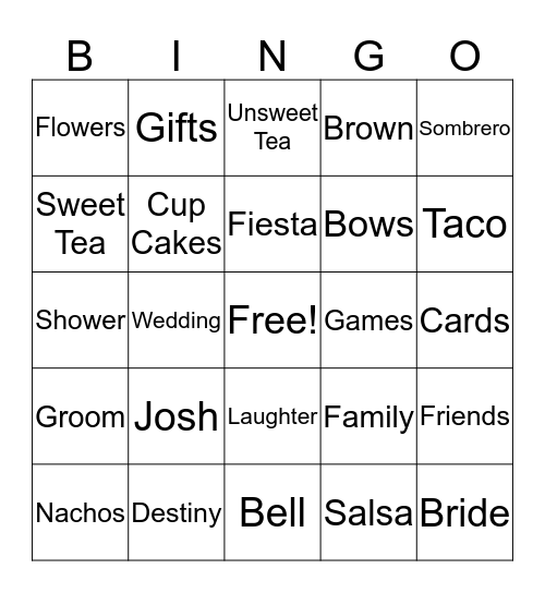 D & D FIESTA Bingo Card