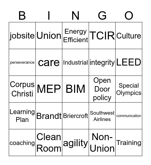 Catch The Wave Bingo Card