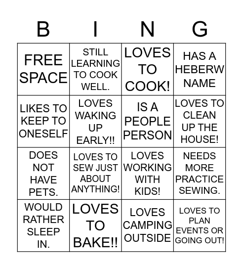 ICEBREAKER BINGO Card