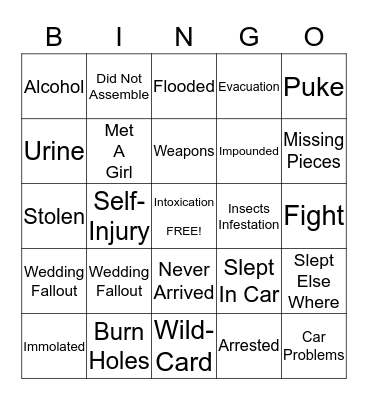 Tretin "Tent" Wedding Bingo Card