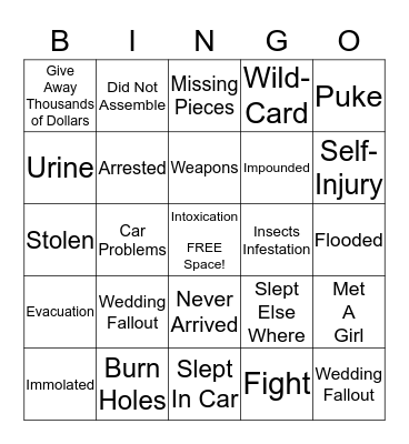 Tretin "Tent" Wedding Bingo Card