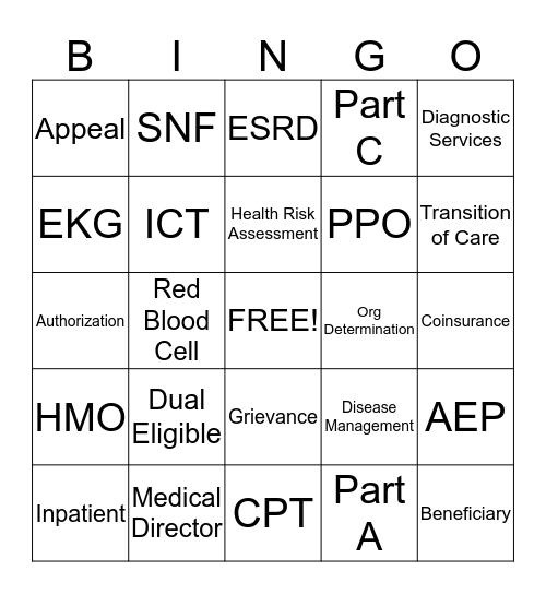 July 2013 Healthcare BINGO Card