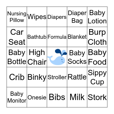 Baby Shower Bingo Card