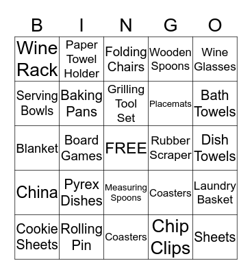 BRIDAL BINGO Card