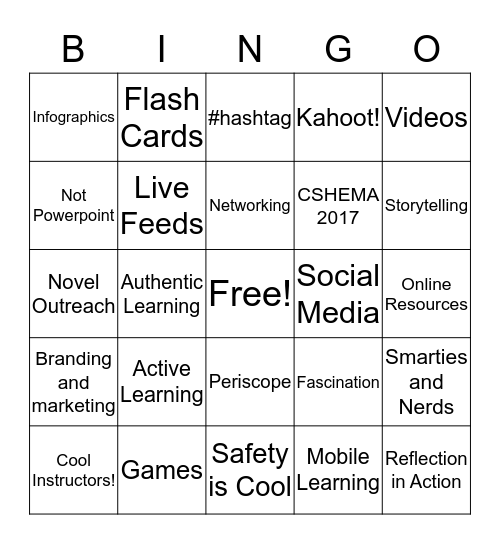 Safety Training Bingo Card