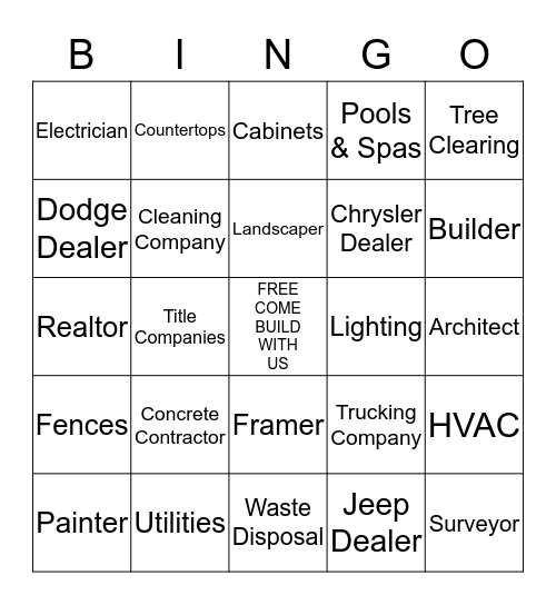 NCBIA BINGO Card