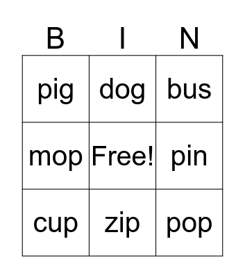 Word Adventure Bingo Card