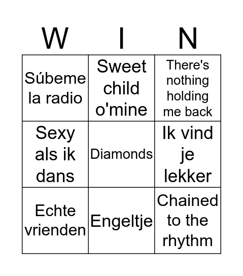 SWINGOOO Bingo Card