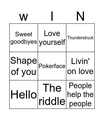 SWINGOOO Bingo Card