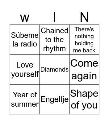 SWINGOOO Bingo Card