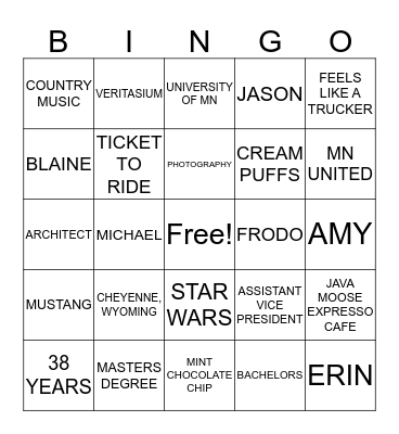 It's All About Darian!! Bingo Card