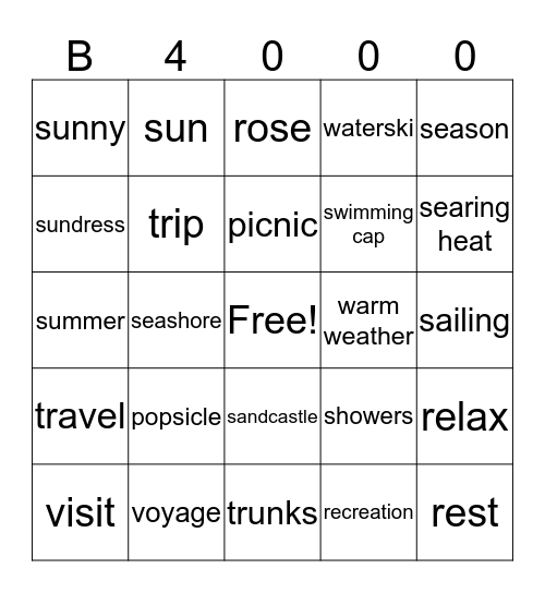 Summer Jam 2017 Bingo Card