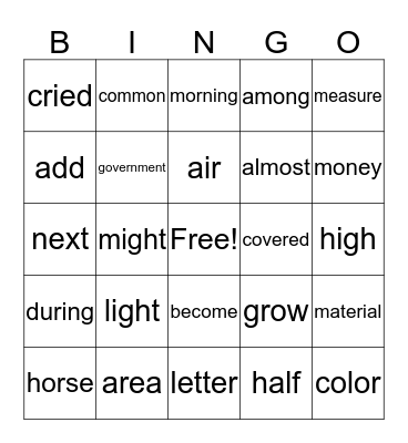 Sofia's bing Bingo Card