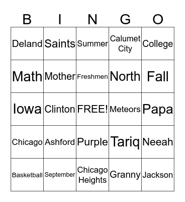 DJ'S BINGO Card