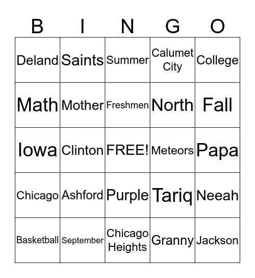 DJ'S BINGO Card