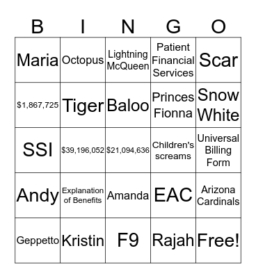 CONIFER BINGO Card