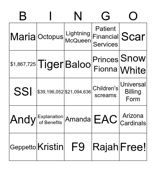 CONIFER BINGO Card