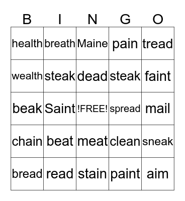 William Bingo Card