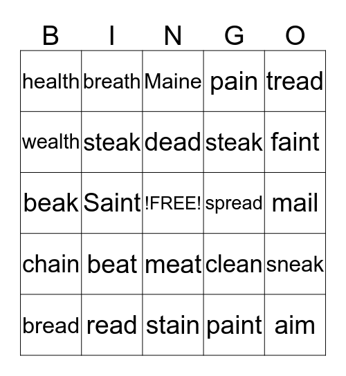 William Bingo Card
