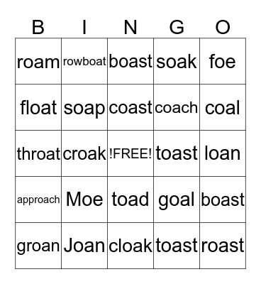 Summer Fun Bingo Card