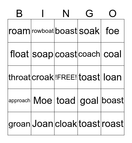 Summer Fun Bingo Card