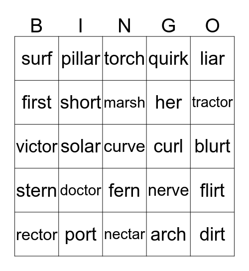 r-controlled Bingo Card